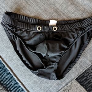 Men's black swim briefs